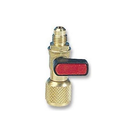 RUBINETTO PER BOMBOLETTA REFRIGERANTE CON DEPRESSORE Misura: F gir. 5/16" SAE - M 1/4"SAE (1/2)