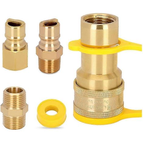 Raccords rapides pour gaz naturel 1/2 pouce, kit de déconnexion rapide pour tuyau de propane, pour barbecue, chauffage et générateur à gaz P2025041101101 (1/4)