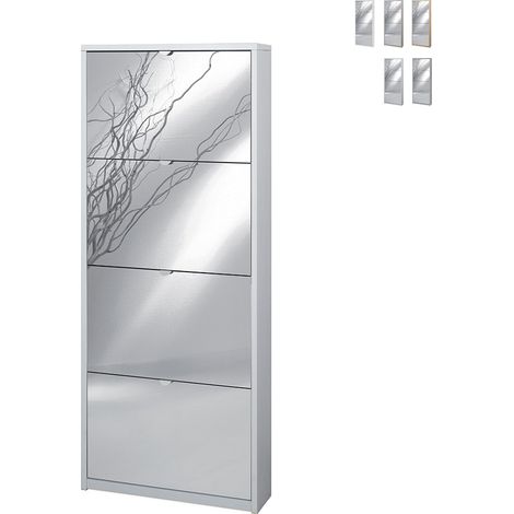 Kit scarpiera 4 ante con ribalta e specchio frontale h154 l63 p18 cm finitura bianco sarmog sk554spk - Sarmog (1/5)