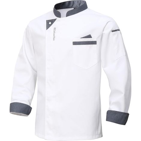Chef Jacket for Men Long Sleeve Cook Clothing Unisex Work Kitchen Hotel Restaurant Chef Jacket Uniform Bakers Clothing (1/5)
