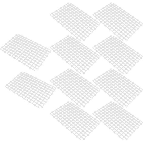 Lot de 10 grilles de fond transparentes en plastique pour filtre d'aquarium. (1/3)