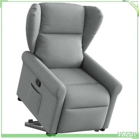 Fauteuil inclinable - 3303374 - Gris clair - Tissu polyester - Moteur de levage électrique (1/5)