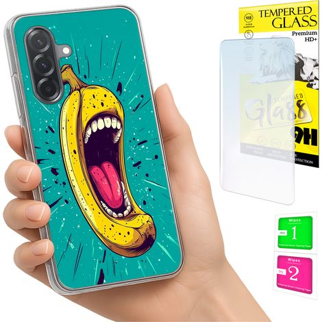 Custodia per Samsung Galaxy A36 / A56, cover posteriore in vetro banana 9H (1/5)