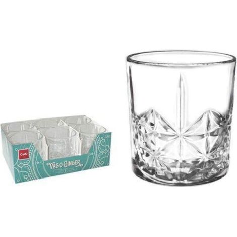 33 cls vaso cristal tallado vintage para whisky ginger cok - caja 6 unidades