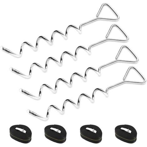 4 Set Heavy Duty Trampoline Anchor Ground Pegs Tie Down Kit - Tied Pet Dog Fixed, Fit Trampolines Garden Camp Swings Shed (1/5)