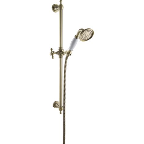 PaulGurkes Aufputz Brausegarnitur Dusche Set Antik Nostalgie Alt Messing (1/5)