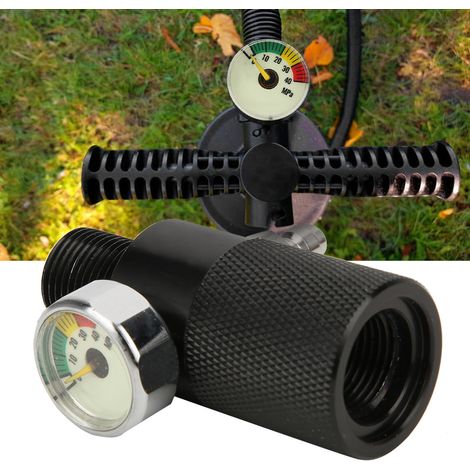 Adaptateur pour station de gonflage avec manomètre 40 MPa, connecteur rapide mâle 8 mm/0,3 pouce (1/4)