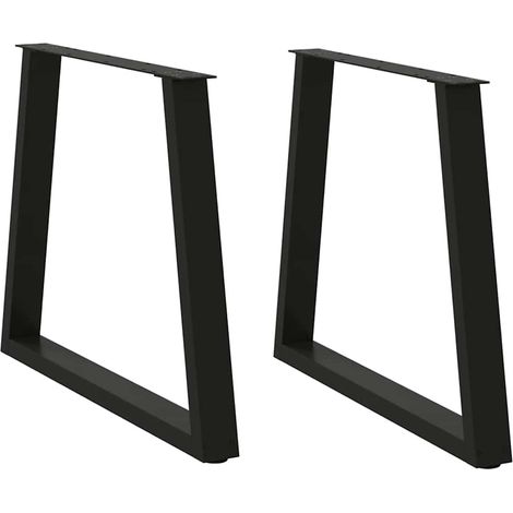 Maison Exclusive - Gambe per tavolo da pranzo forma V 2 pz nere 70x(72-73,3) cm (1/5)