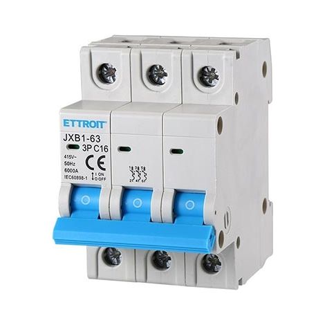 Automatischer Schutzschalter 3P 16A 380V 6Ka 3 DIN-Module Ettroit JX131660