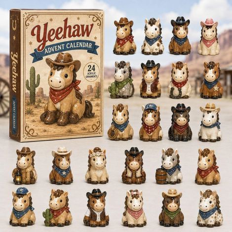 Cheval cowboy calendrier avent 2026 2D Modèle A boîte surprise