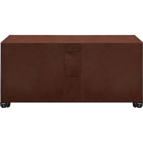 Housse de Protection Rectangulaire pour Table de Jardin, Couvre-Mobilier Patio en Tissu Oxford Imperméable, avec Aérations Anti-Vent et Anti-Poussière, Marron, 260x135x82cm (1/5)