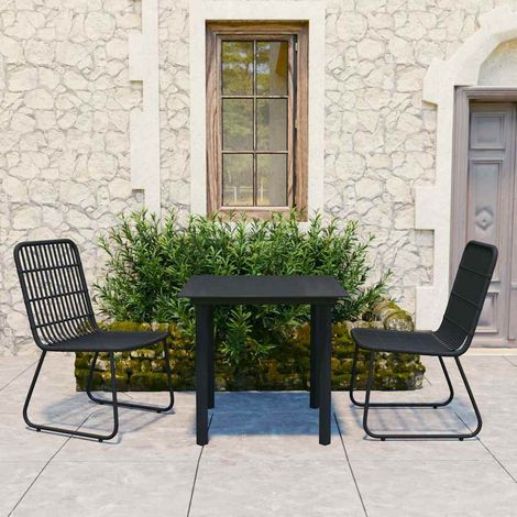 vidaXL Juego de comedor para jardín 3 piezas ratán sintético y vidrio (1/5)