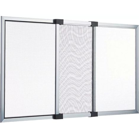 Zanzariera estensibile per finestra telaio in alluminio con spazzolino - COLORE: ALLUMINIO - MISURA: 70x100
