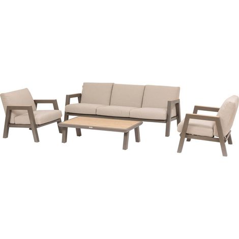 Set di mobili da giardino axiome 5 posti beige e pralina - Hespéride