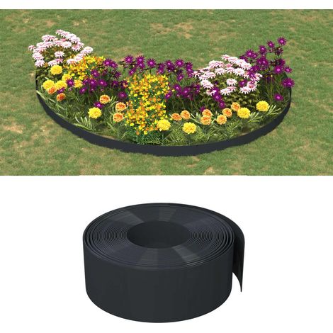 Rasenkanten 5 Stk. Schwarz 10 m 20 cm Polyethylen