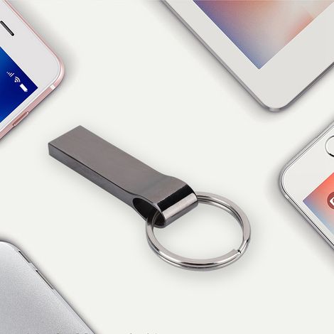 Clé USB 128 Go en Métal Argenté Miniature Haute Performance Portable (1/5)