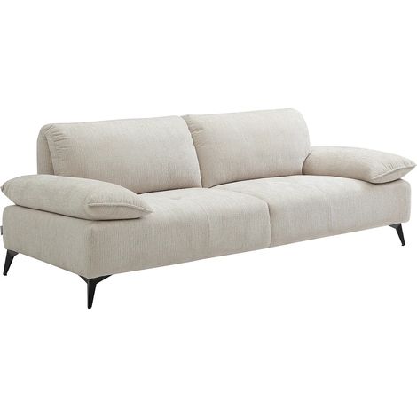 Divano 3 posti in velluto a coste beige - VIKEMA (1/5)