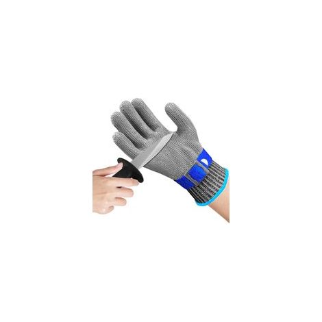 Gants anti-coupures de cuisine, gants de travail alimentaires de niveau 9 avec couteau pour huîtres et coupe de viande, éplucher les huîtres, cuisine, jardin, coupe du bois (M)