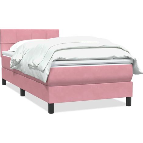 Maison Exclusive - Boxspringbett mit Matratze Rosa 80x220 cm Samt
