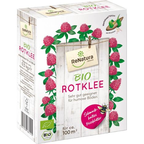 ReNatura  Trèfle rouge bio (Trifolium pratense) 0,5 kg Semences fourragères  Légumineuses pour engrais vert