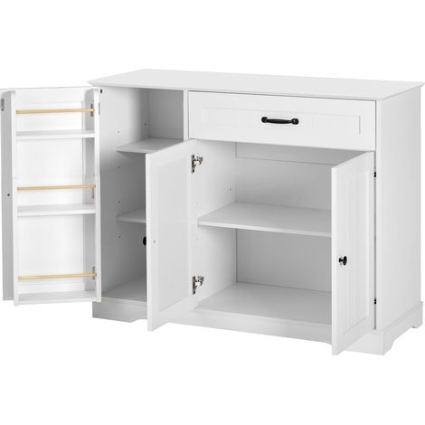 Credenza moderna bianca in MDF con 3 ante e 1 cassetto (1/5)