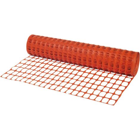 Rete segnaletica per delimitazione cantiere arancione in polietilene -1 x 50 mt (1/4)