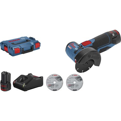 Meuleuse BOSCH GWS 12-76 EC - 2 Batteries 12V 3Ah + chargeur + coffret + 2 Disques - 06019F200B