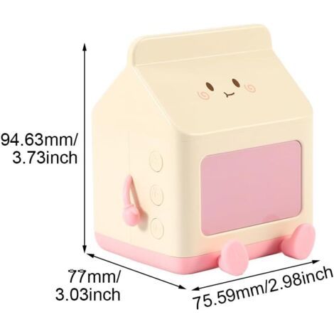 Sveglia per bambini carina, orologio digitale in forma di cartone del latte, 5 minuti di sveglia, decorazione camera, regalo compleanno, ricaricabile (Rosa) (1/4)