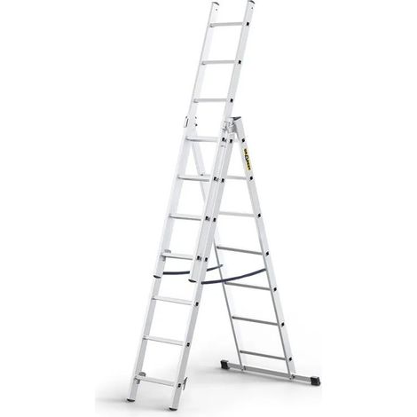 Drabest Aluminium-Haushaltsleiter 3-teilig, 150 kg 7 Stufen