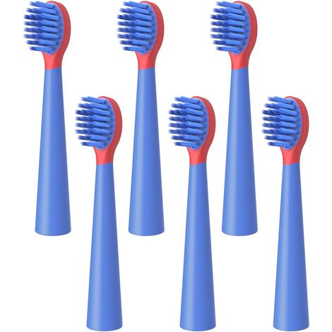 6 Pack Replacement Brush Heads for Sonic Toothbrush J60 for Kids Compatible with J60 Soft Bristles Red Blue (1/2)
