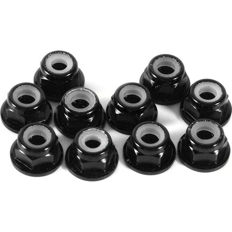 Écrous autobloquants hexagonaux en aluminium anodisé noir, lot de (1/5)