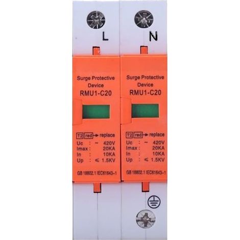 Parafoudre module protecteur 2P-10KA interrupteur puissance maison domestique (1/5)