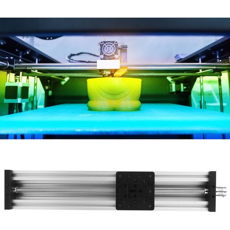 Lineartisch mit Spindelführung, Aluminiumlegierung, für 3D-Drucker und Graviermaschinen, Gewindesteigung 2 mm, schwarz und silber, 400 mm (1/5)