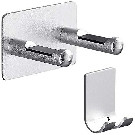 Silver Hair Dryer Holder, Space Aluminum Wall Mount Bracket Holder for Dyson Hair Dryer with Socket Holder Self Adhesive and Waterproof (1/5)