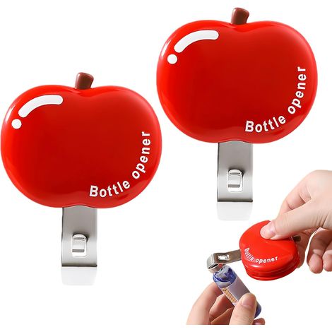 Deux ouvre-bouteilles magnétiques manuels antidérapants Matériau ABS en acier inoxydable, dimensions 7,9 x 6 x 1,7 cm, ouvre-bouteilles magnétiques pour réfrigérateur, adaptés aux cuisines, yachts.