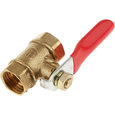Robinet à bille d'eau FF 12 mm Rouge FF 12 mm Rouge (1/5)