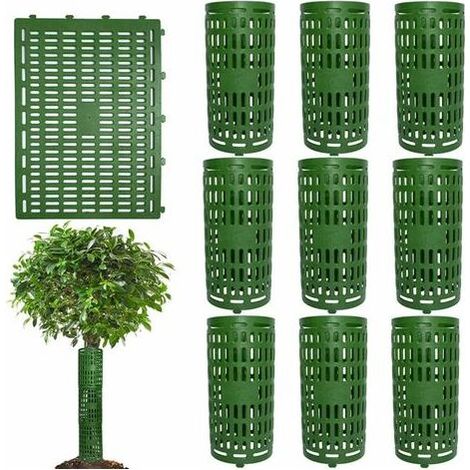 Set of 6 adjustable plastic tree trunk protectors for plants, tree bark protection for seedlings, 38 x 25 cm (1/5)