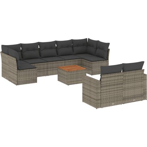 Maison Exclusive - Patio Sofa Set 9 plaza Grey and Dark Grey (1/5)