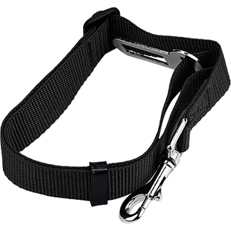 Ceinture de sécurité pour chien, 1 pouce de large, 17,7 à 28,3 pouces, rétractable, solide, en alliage ABS, en Nylon, pour animaux de compagnie, pour sièges de véhicule, sécurité, noire (1/5)