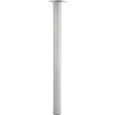 Set di 4 gambe da tavolo cilindriche fisse in metallo epossidico grigio, 71 cm Centrale Brico