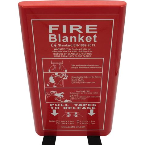 Fire Retardant Safety Blanket 1.2M x 1.2M (Quick Release Fireproof Home Kitchen)