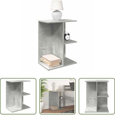 Betonfarbe - Nachttisch Betongrau 46,5x29x61 cm Holzwerkstoff (1/5)