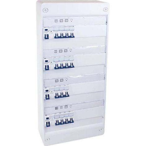 Coffret électrique monté-câblé 52 modules Top Chantier - 4 rangées - pour logements T4/T5 - EUROHM - 19442