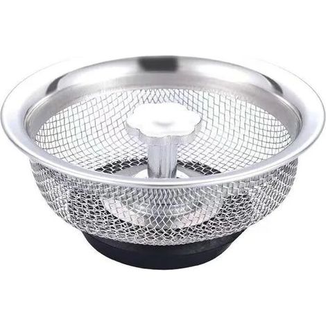 1 crépine d'évier, filtre d'évier en acier inoxydable, siphon de sol de salle de bain, collecteur de cheveux de douche