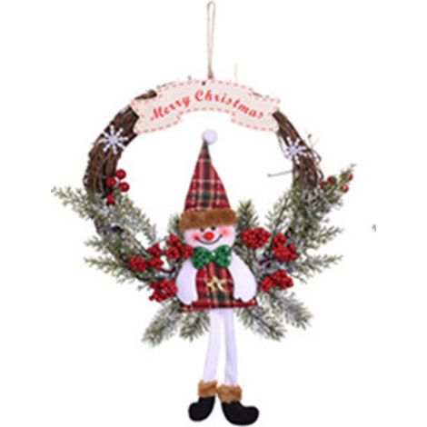 Lot de 3 couronnes de rotin artificiel 20 cm, porte, mur, fenêtre (1/5)