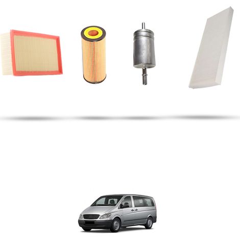 Kit tagliando 4 filtri compatibile con Mercedes Vito II (639) 122 160kw Dal 2003 (1/5)