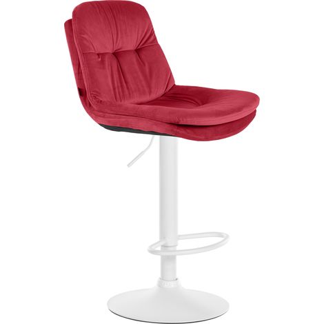 Barhocker Laurel Samt rot Metall matt weiss (1/5)