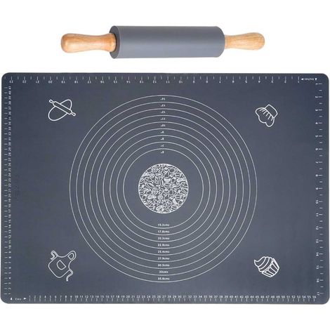 Silikon-Nudelbrett und Nudelholz 64x45 cm 2 Stk. (1/5)