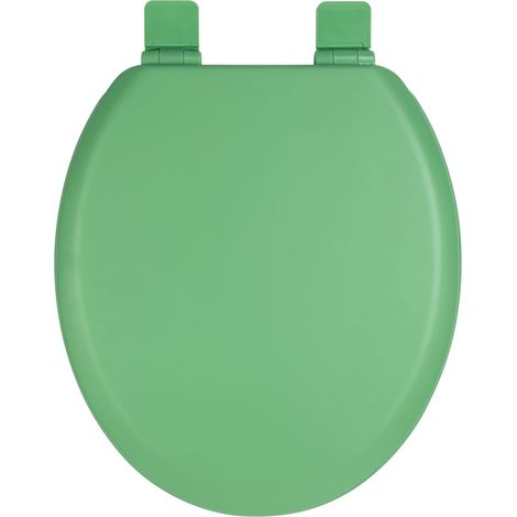 Abattant de WC avec noyau en bois, mat, doux au toucher, ultra lisse (sans peau d'orange), système d'abaissement automatique et fermeture rapide (Easy-Clean), en forme de O, espacement des trous 155 (1/5)