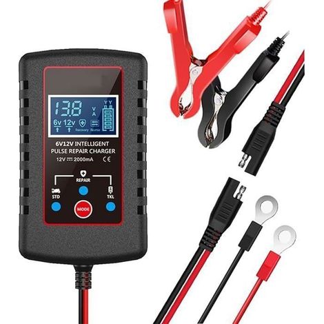 Chargeur de batterie de voiture de haute qualité EU 6V 12V plomb acide véhicule automobile moto automobile